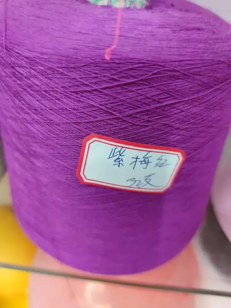 Special yarn for sock knitting machines, small round knitting machines and seamless underwear machines, 32-40 count color yarn, purple-red Special yarn for sock knitting machines, small round knitting machines and seamless underwear machines, 32-40 count color yarn, purple-red